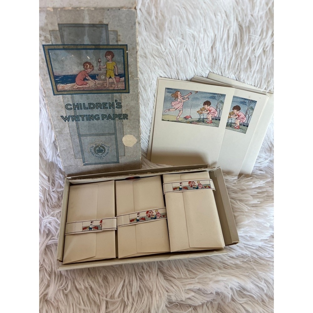 Unused Children's Stationery Art Deco Style Box & Sweet Nursery Graphics Eaton